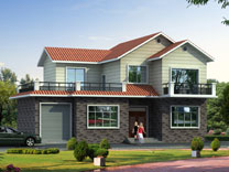 新農村二層帶大露臺別墅設計圖_農村房屋設計圖,鼎川建筑圖紙