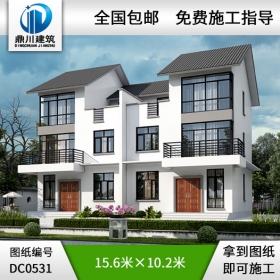 農(nóng)村簡單三層雙拼自建房屋設(shè)計圖_別墅設(shè)計圖紙,農(nóng)村房屋設(shè)計圖