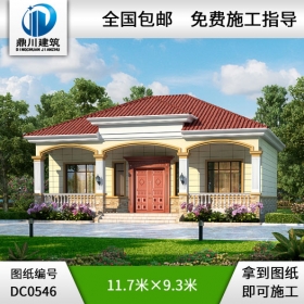 一層農村簡單實用自建房別墅設計圖紙_農村平房設計圖,鼎川建筑